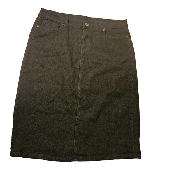 Halcyon 17/18 Black Jean Denim Skirt Modest Church Home School Western - Picture 1 of 3